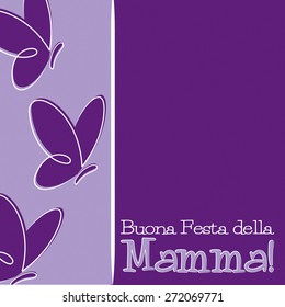 Hand Drawn Italian Happy Mother's Day card in vector format.