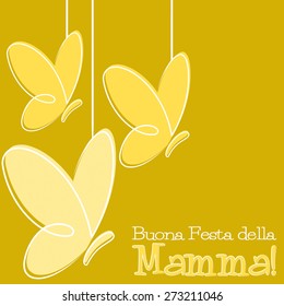 Hand Drawn Italian Happy Mother's Day card in vector format.
