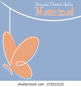 Hand Drawn Italian Happy Mother's Day card in vector format.