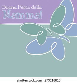 Hand Drawn Italian Happy Mother's Day card in vector format.