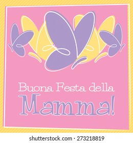 Hand Drawn Italian Happy Mother's Day card in vector format.