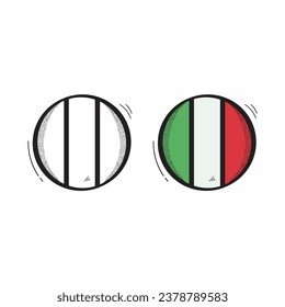 Hand Drawn Italy Flag Icon Vector Design.