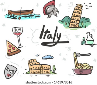 Hand drawn Italy  . Italy vector illustration