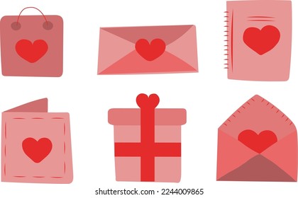 Hand drawn items for Valentine's Day