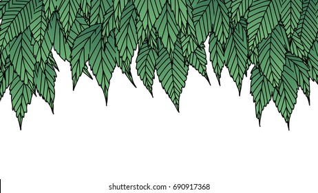 Hand drawn ivy leaves