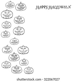 hand drawn jack-o-lantern vector background