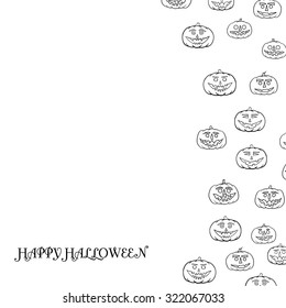 hand drawn jack-o-lantern vector background