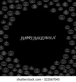 hand drawn jack-o-lantern vector background