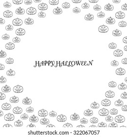 hand drawn jack-o-lantern vector background