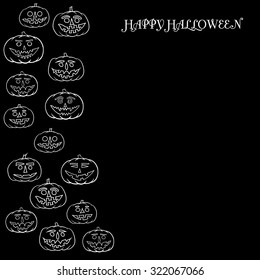 hand drawn jack-o-lantern vector background