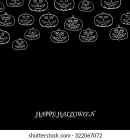 hand drawn jack-o-lantern vector background
