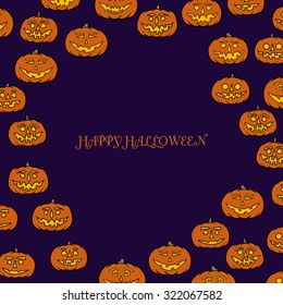hand drawn jack-o-lantern vector background