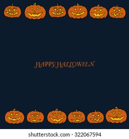 hand drawn jack-o-lantern vector background