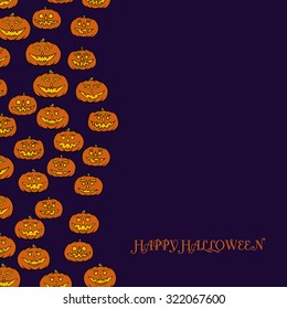 hand drawn jack-o-lantern vector background
