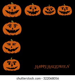 hand drawn jack-o-lantern vector background