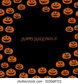 hand drawn jack-o-lantern vector background