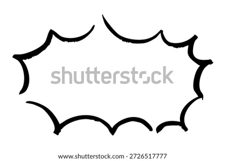 Hand drawn jagged speech bubble frame for comic emphasis explosion effect