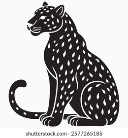 Hand drawn jaguar animal silhouette