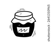 Hand Drawn Jam Illustration. Doodle Vector. Isolated on White Background - EPS 10 Vector