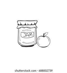 hand drawn Jam on isolated white background