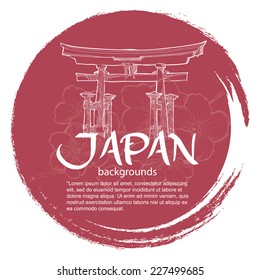 Hand drawn Japan design elements. 