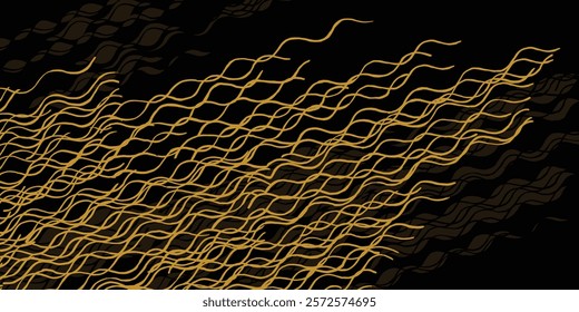 Hand drawn Japanese brush line abstract wave pattern, Ethnic folk wood carving, engraving, basketry surface texture design, simple oriental graphic for textile, fabric, carpet