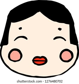 Hand drawn Japanese cute god of wealth