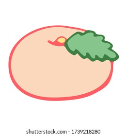 Hand drawn Japanese desserts, sweets, wagashi. Vector color illustration on a white background.