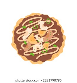 hand drawn japanese food okonomiyaki
