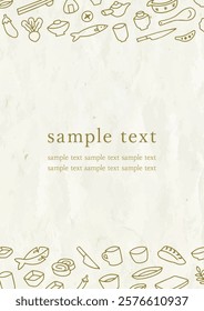 hand drawn Japanese tableware frame