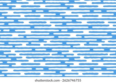 Hand drawn Japanese wave pattern background in blue, cute Japanese pattern wallpaper, seamless vector material
