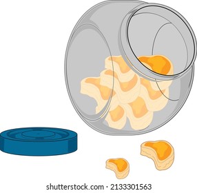 hand drawn jar and cookies vector illustration