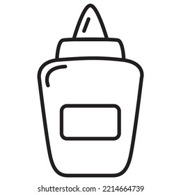 Hand drawn jar glue icon.Bottle of glue. Tube glue.Isolated on white background. Outline vector illustration.
