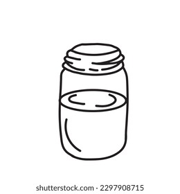 Hand drawn a jar of water isolated on white background,vector illustration eps10 