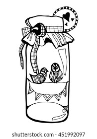  Hand drawn jar for your design. Vector illustration.