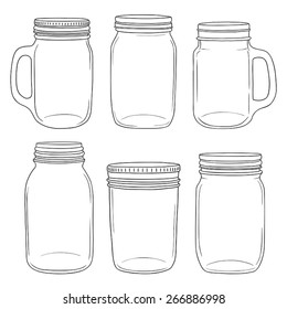 Hand drawn  jars.