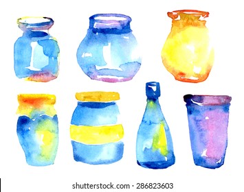 Hand drawn jars