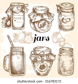 "hand drawn jars collection" for design