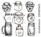 "hand drawn jars set collection" for design