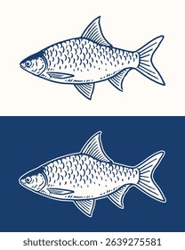 Hand Drawn Java Barb Fish Illustration