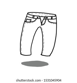 hand drawn jeans isolated with white background