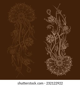 Hand drawn jellyfish. Vector illustration. Henna Mehendi Tattoo Doodles