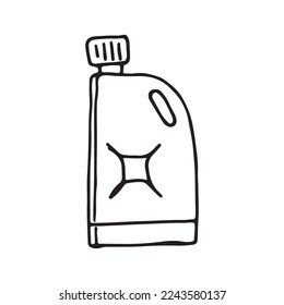 Hand drawn jerry can doodles vector illustration. For kids coloring book.