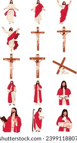 Hand Drawn Jesus Christ Illustration Set