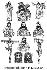 Hand Drawn Jesus Christ Vector Pack 01