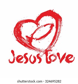 Hand drawn. Jesus love art