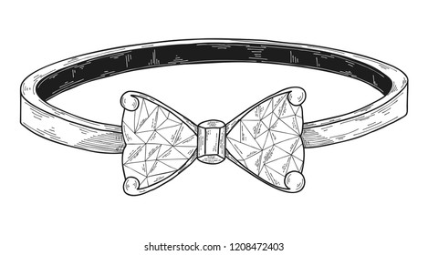Hand drawn a jewelry ring. Vector illustration of a sketch style.
