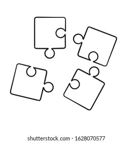 hand drawn jigsaw puzzle element illustration with doodle style