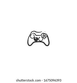 hand drawn of joystick cartoon sticker design