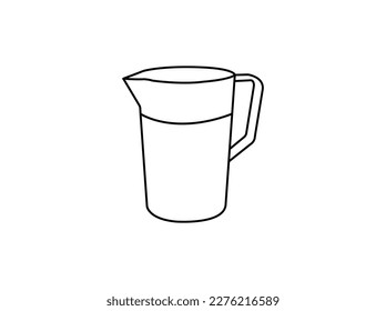 Hand drawn jug of milk or water. Doodle sketch style. Vector illustration isolated on white background. Jug of milk icon in outline style isolated vector illustration. Dishes symbol .